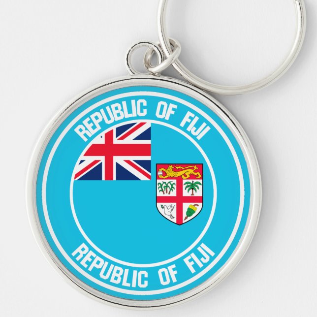 Fiji Round Emblem Key Ring (Front)