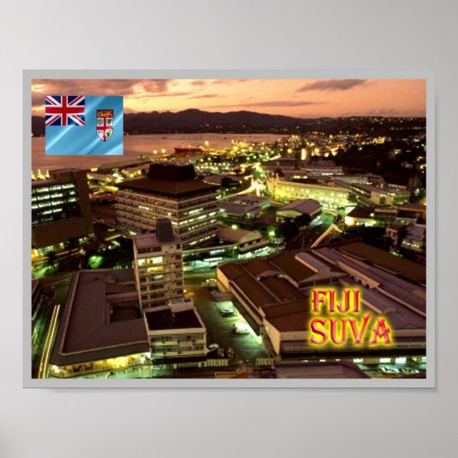 Fiji -  Suva at Night - Poster (Front)