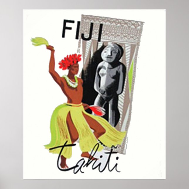 Fiji  Tahiti Vintage Poster (Front)