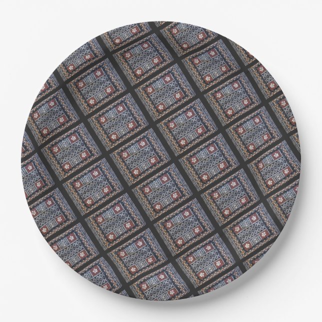 Fiji Tapa Barkcloth Paper Plate (Front)