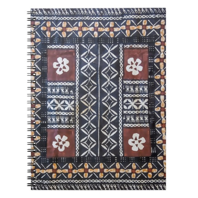 Fiji Tapa Barkcloth Print Notebook (Front)