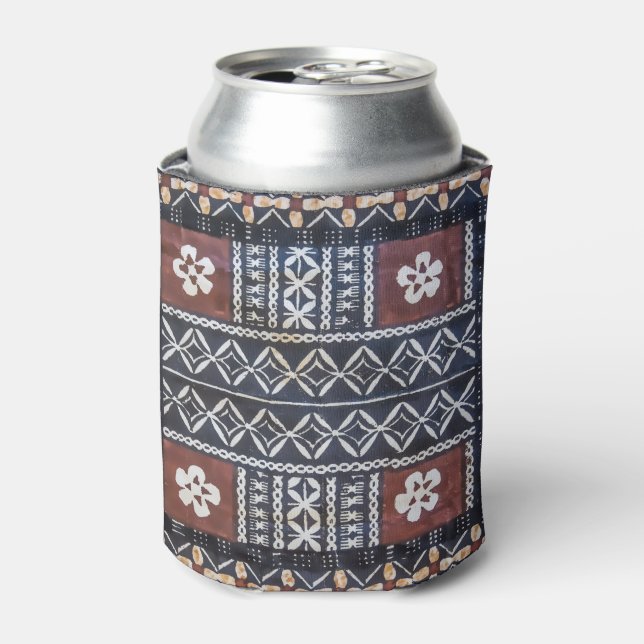 Fiji Tapa Cloth Print Can Cooloer Cooler (Can Front)