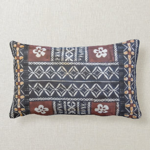Fiji Tapa Cloth Print Lumbar Pillow