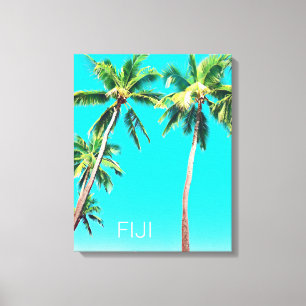 Fiji tropical coconut palm trees Island travel Canvas Print