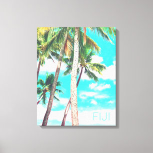 Fiji tropical coconut palm trees Island travel Canvas Print