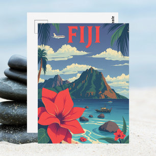 Fiji Tropical Island Travel Postcard