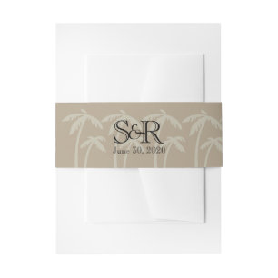Fiji: Tropical Palm Trees Wedding Belly Band Invitation Belly Band
