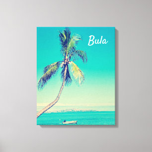 Fiji tropical vintage palm trees Island travel Canvas Print
