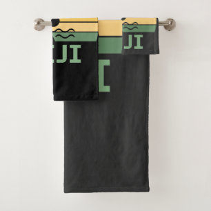 Fiji Vintage Palm Trees Summer Beach Bath Towel Set