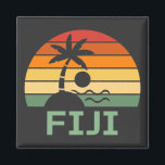 Fiji Vintage Palm Trees Summer Beach Magnet<br><div class="desc">Amazing Vintage Fiji design for beach lovers in summer.</div>