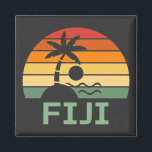 Fiji Vintage Palm Trees Summer Beach Magnet<br><div class="desc">Amazing Vintage Fiji design for beach lovers in summer.</div>
