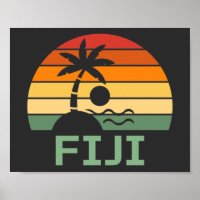 Fiji Vintage Palm Trees Summer Beach