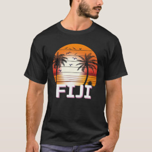 Fiji Vintage Palm Trees Summer Beach T-Shirt
