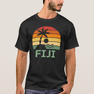Fiji Vintage Palm Trees Summer Beach T-Shirt