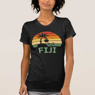 Fiji Vintage Palm Trees Summer Beach T-Shirt