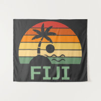 Fiji Vintage Palm Trees Summer Beach
