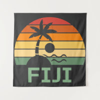 Fiji Vintage Palm Trees Summer Beach