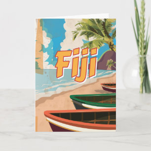Fiji Vintage travel poster Holiday Card