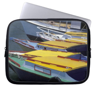 Fiji, Viti Levu, Lautoka, Small boats in Port of Laptop Sleeve