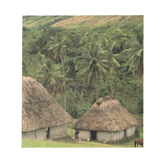 Fiji, Viti Levu, Navala, Traditional Bure houses Notepad (Front)