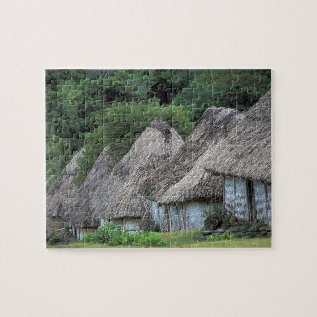 Fiji, Viti, Traditional hut houses. Jigsaw Puzzle (Horizontal)