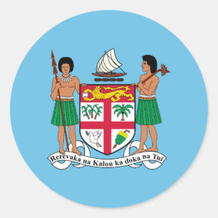 Fijian Coat of Arms, Fiji Classic Round Sticker