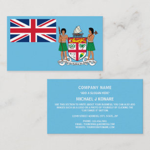 Fijian Flag & Coat of Arms, Flag of Fiji Business Card