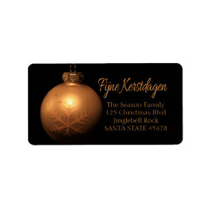 Fijne Kerstdagen Golden ornament label