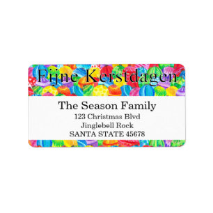Fijne Kerstdagen handpainted watercolor label