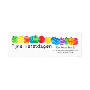 Fijne Kerstdagen handpainted watercolor label Return Address Label