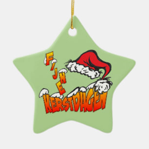 Fijne Kerstdagen met Kerstmuts Ster Ornament