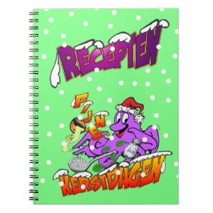 Fijne Kerstdagen Octopus Kok Recepten Notitieboek Notebook