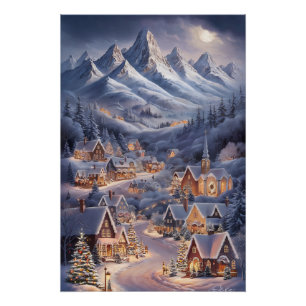 Fijne Kerstfeest Winter Wonderland Greeting Card Poster