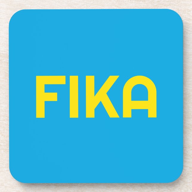 FIKA Bold Yellow and Blue Coaster (Front)