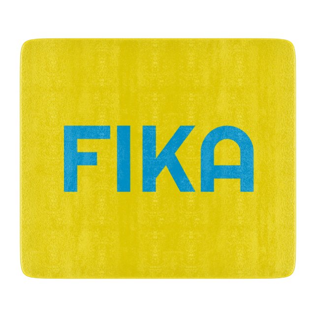 FIKA Bold Yellow and Blue Cutting Board (Front)