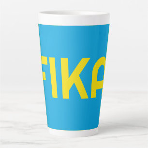 FIKA Bold Yellow and Blue Latte Mug