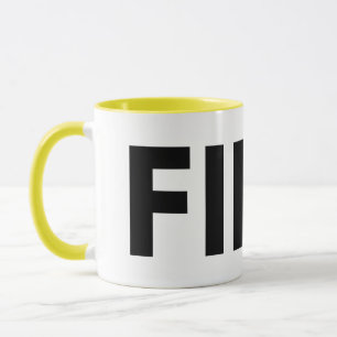 FIKA Bold Yellow, Black and White Mug
