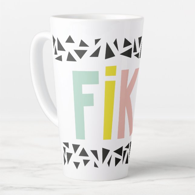 Fika Colours Black Latte Mug (Left Angle)