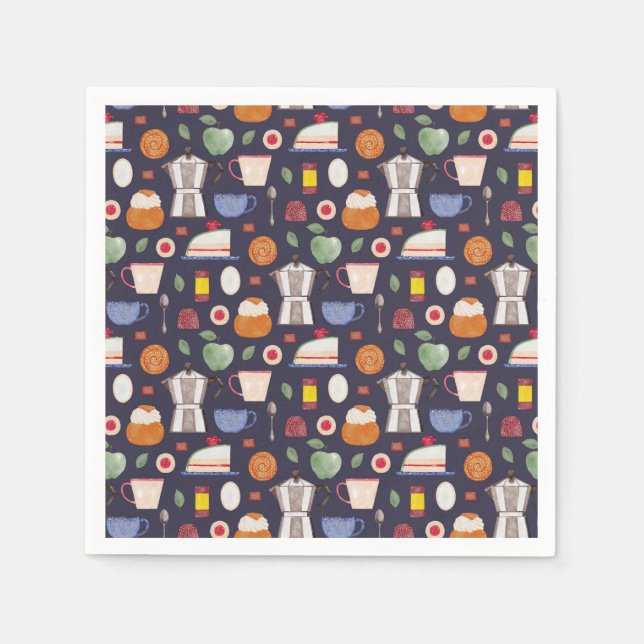 Fika (Eclipse) – Watercolor Pattern Napkin (Front)