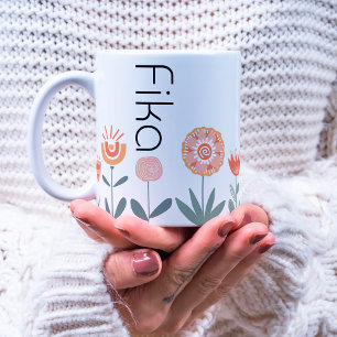 Fika Flowers Coffee Break Two-Tone Coffee Mug