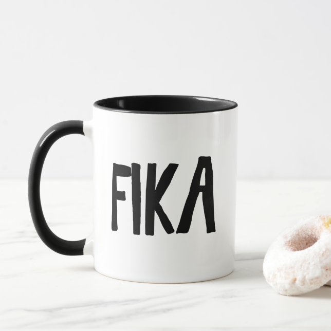 Fika Sweden swedish coffe break Mug (With Donut)