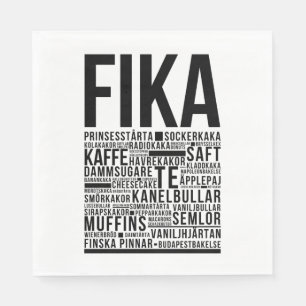 Fika swedish coffee sweets Typography  Poster Napkin