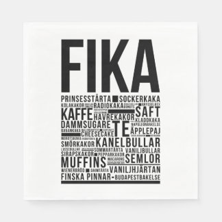 Fika swedish coffee sweets Typography  Poster Napkin