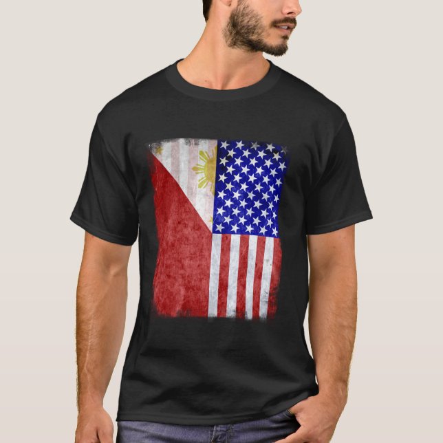Fil Am Filipino American Philippines USA America F T-Shirt (Front)