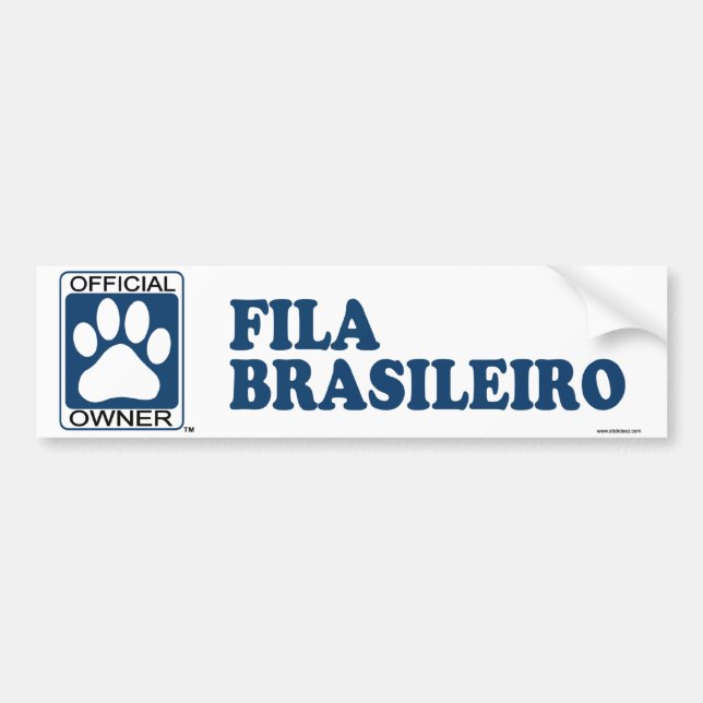 Fila Brasileiro Blue Bumper Sticker (Front)