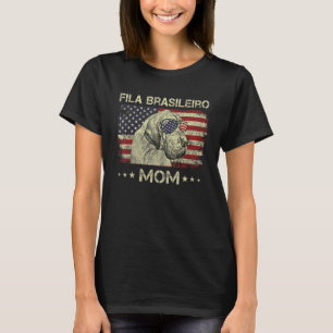 Fila Brasileiro Mom Dog American Flag 4th Of July T-Shirt