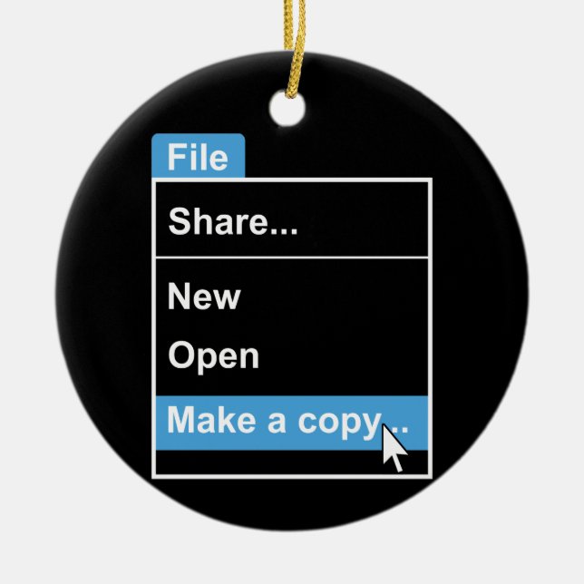File Make a Copy Computer Science Ceramic Ornament (Front)