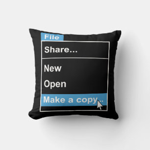 File Make a Copy Computer Science Cushion