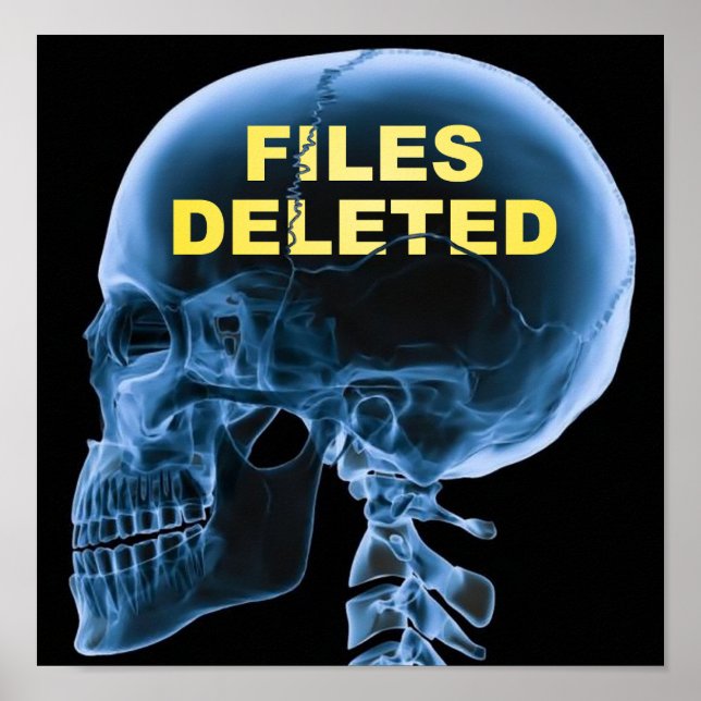 Files Deleted Skull Funny Poster (Front)