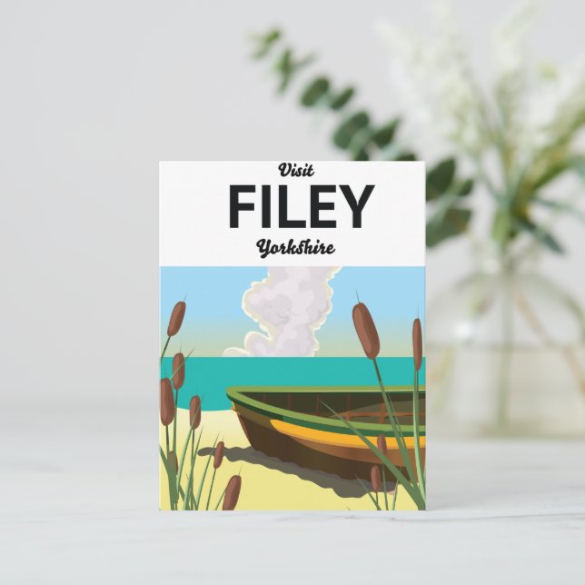 Filey, Yorkshire Seaside travel poster Postcard (Standing Front)
